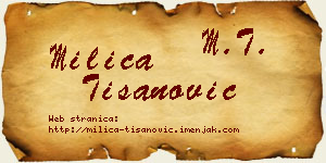 Milica Tišanović vizit kartica